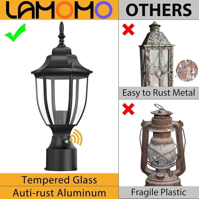 Alt view image 3 of 7 - Aluminum Dusk to Dawn Outdoor Post Light Fixture