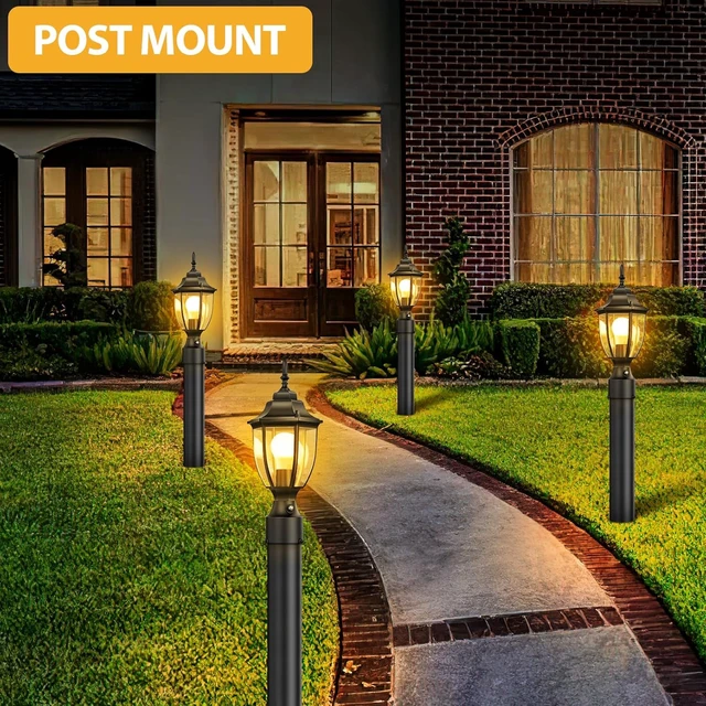 Alt view image 6 of 7 - Aluminum Dusk to Dawn Outdoor Post Light Fixture