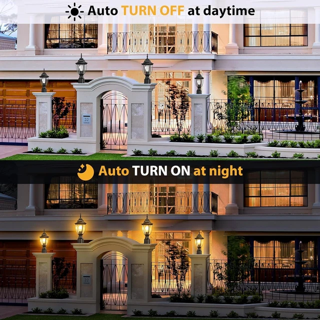 Alt view image 7 of 7 - Aluminum Dusk to Dawn Outdoor Post Light Fixture