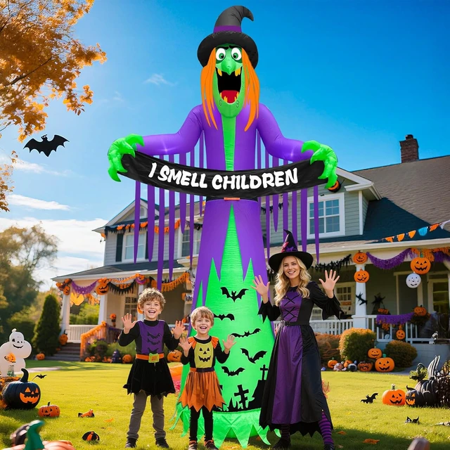 Alt view image 4 of 6 - 12FT Giant Halloween Witch Inflatable Outdoor Garden Decor