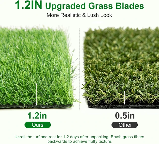 Alt view image 3 of 7 - 3.2x6.5FT Artificial Grass Turf with Drainage Holes, Indoor Outdoor