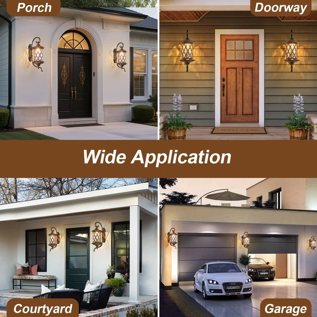 Alt view image 7 of 7 - 24" Large Oil Rubbed Bronze Outdoor Coach Wall Lantern Retro Waterproof Aluminum Sconce with Water Glass for Garage, Front Door, Garden