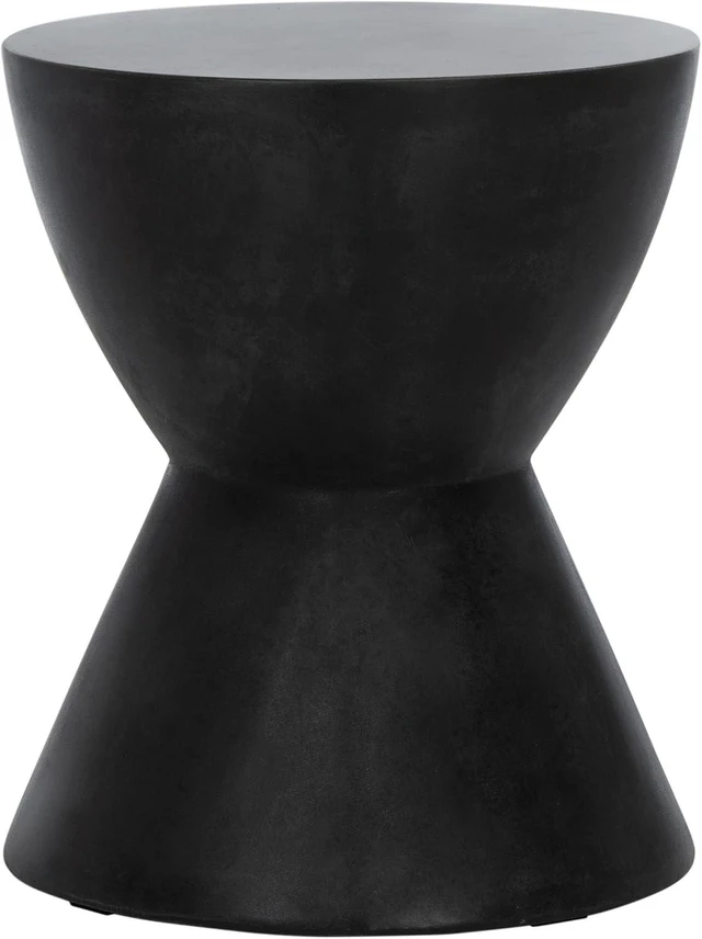 Main image of 14.9" Athena Concrete Outdoor Accent Stool, Black, VNN1011C