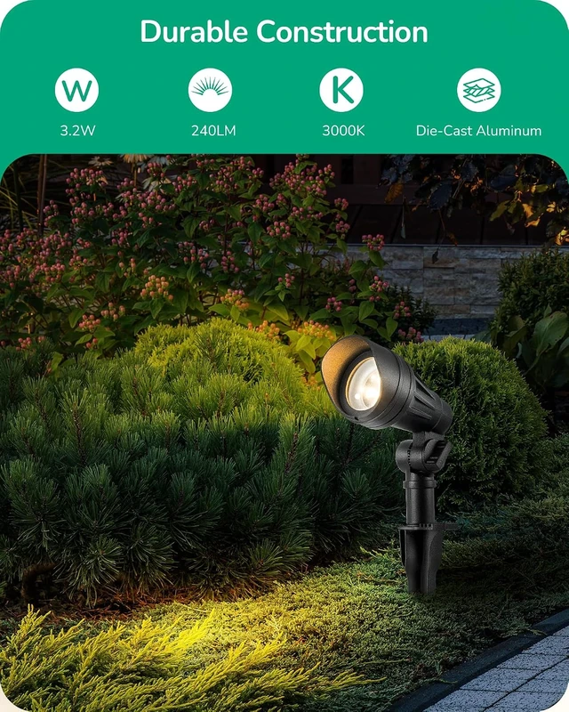 Alt view image 2 of 7 - 3.2W 240LM Waterproof Low Voltage LED Landscape Spotlights
