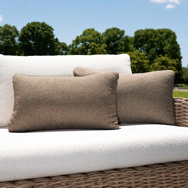 Main image of 12x20 Inch Outdoor Lumbar Pillow Set of 2 with Inserts Water Resistant Throw Pillows, Removable Zipper Cover for Patio Furniture
