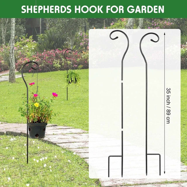 Alt view image 2 of 7 - 12 Pcs 35 Inch Rust-Resistant Steel Shepherds Hooks for Outdoor Bird Feeders, Hanging Lanterns, Solar Lights, Garden & Wedding
