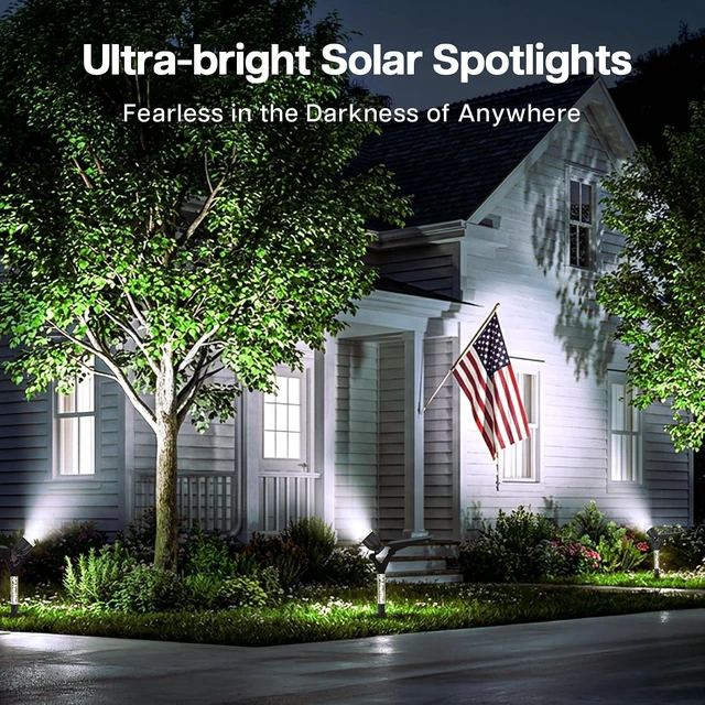 Alt view image 2 of 7 - 4 Pack Cool White Waterproof Solar Spot Lights Outdoor