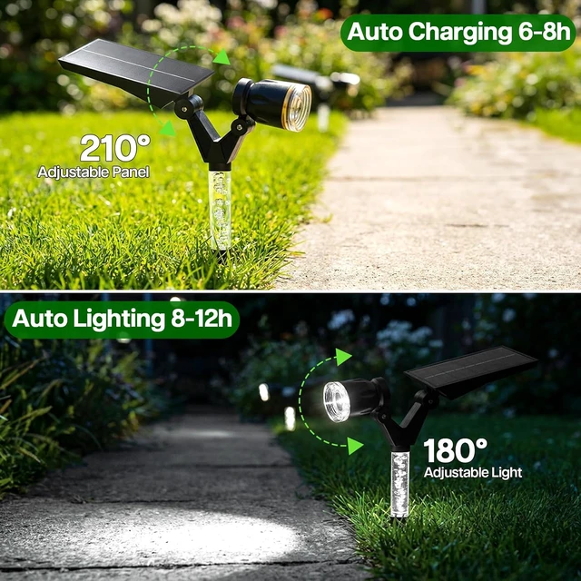 Alt view image 4 of 7 - 4 Pack Cool White Waterproof Solar Spot Lights Outdoor