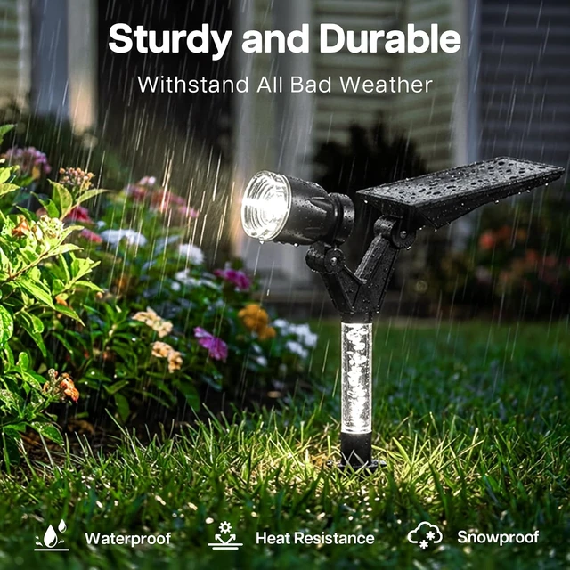 Alt view image 5 of 7 - 4 Pack Cool White Waterproof Solar Spot Lights Outdoor