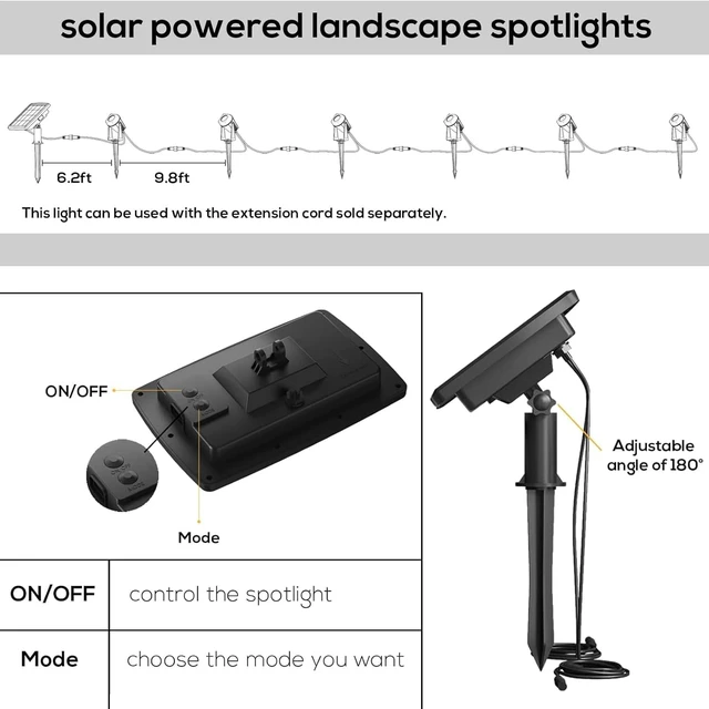 Alt view image 2 of 7 - 6-Pack Smart Bluetooth RGBW Solar Landscape Spotlights