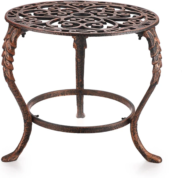 Main image of Heavy Duty Cast Iron Metal Plant Stand, Indoor Outdoor