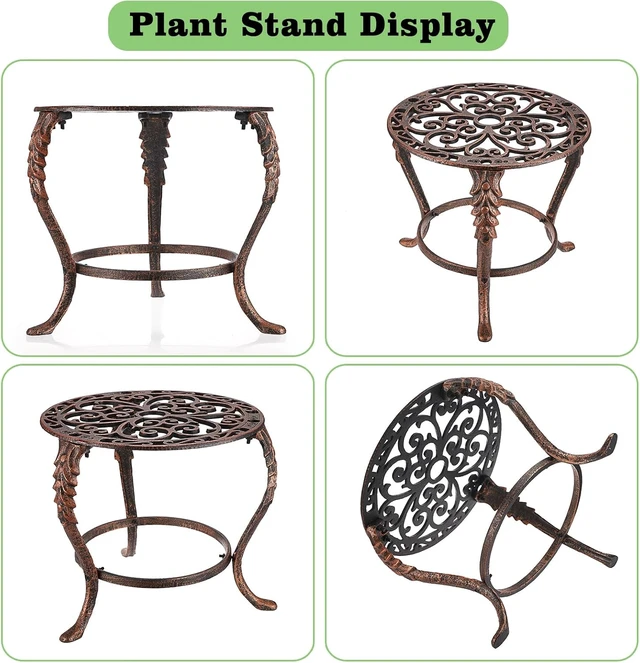 Alt view image 4 of 7 - Heavy Duty Cast Iron Metal Plant Stand, Indoor Outdoor