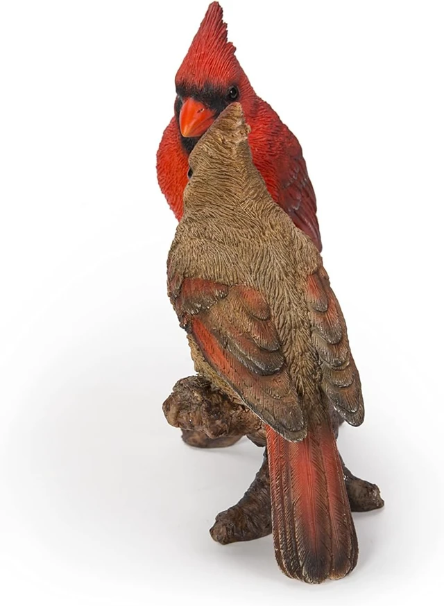 Alt view image 4 of 6 - Multicolor Cardinal Couple on Stump Garden Statue, Gift