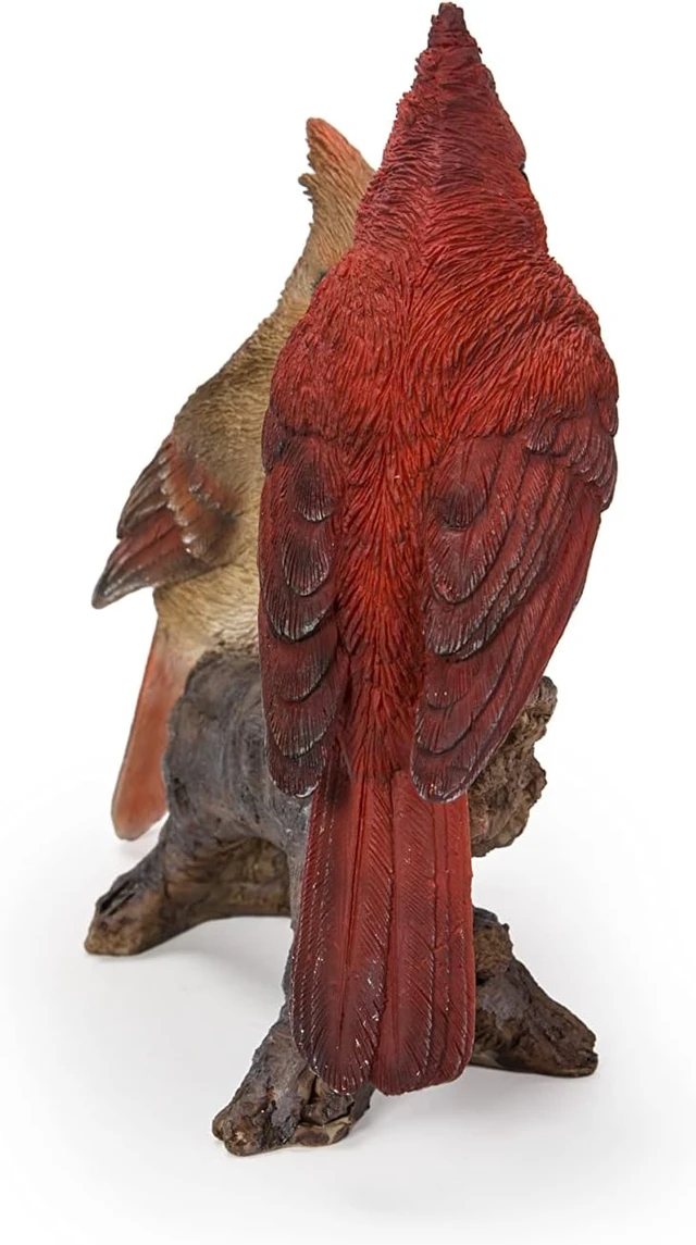 Alt view image 5 of 6 - Multicolor Cardinal Couple on Stump Garden Statue, Gift