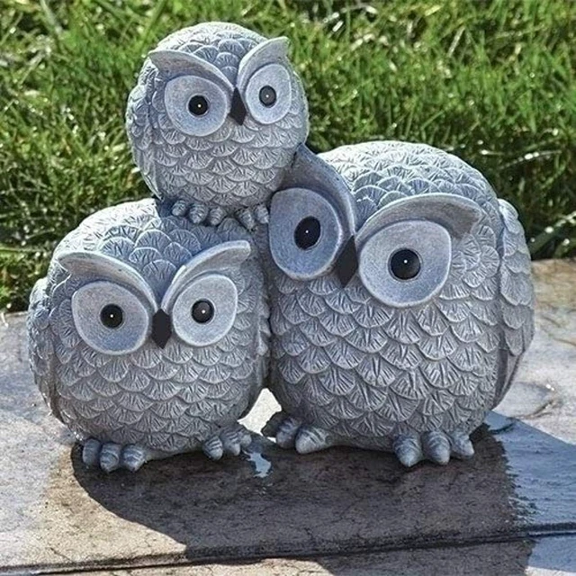 Alt view image 2 of 6 - Light Gray Owl Garden Statue, One Size