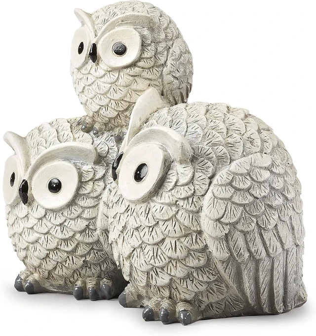 Alt view image 3 of 6 - Light Gray Owl Garden Statue, One Size