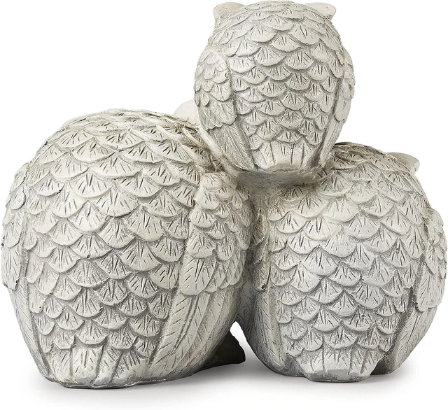 Alt view image 4 of 6 - Light Gray Owl Garden Statue, One Size