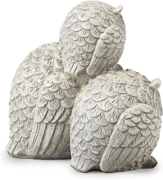 Alt view image 5 of 6 - Light Gray Owl Garden Statue, One Size