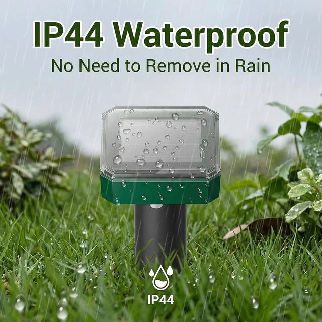 Alt view image 2 of 7 - Solar Powered Mole Repeller Ultrasonic Waterproof Deterrent for Gopher, Groundhog, Snake & Armadillo, for Yard Lawn Garden (8, Olive)