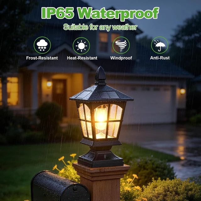 Alt view image 6 of 7 - 2-Pcs Thomas Edison Solar Post Lights Outdoor