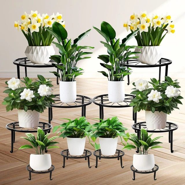 Main image of 10 Pack Metal Plant Stands, Indoor & Outdoor