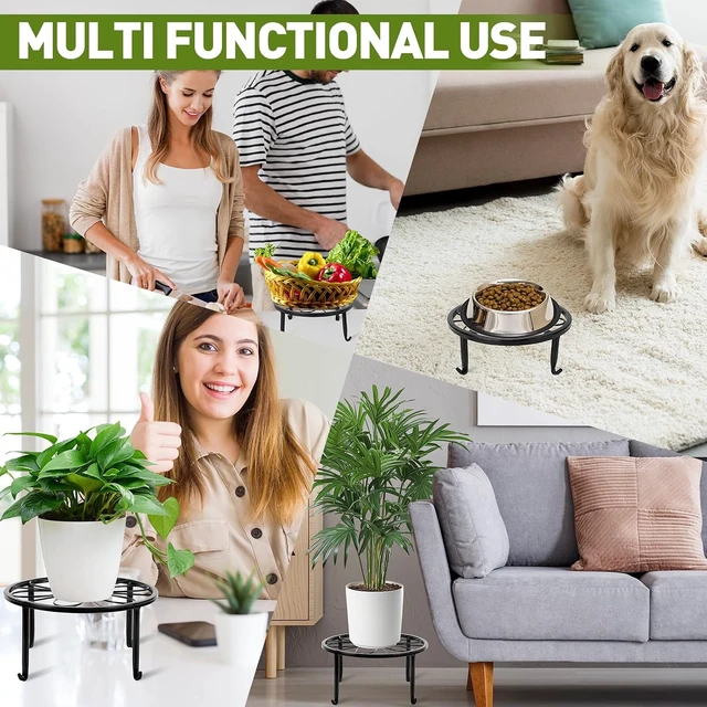 Alt view image 2 of 7 - 10 Pack Metal Plant Stands, Indoor & Outdoor