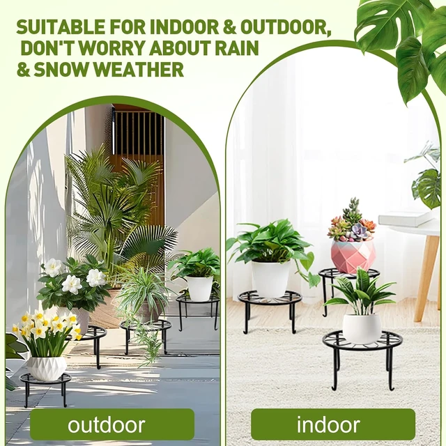 Alt view image 4 of 7 - 10 Pack Metal Plant Stands, Indoor & Outdoor
