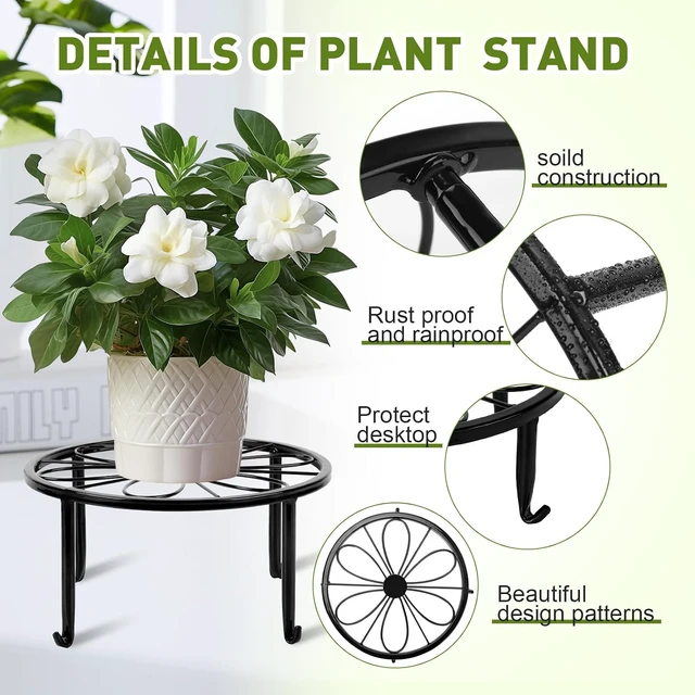 Alt view image 6 of 7 - 10 Pack Metal Plant Stands, Indoor & Outdoor