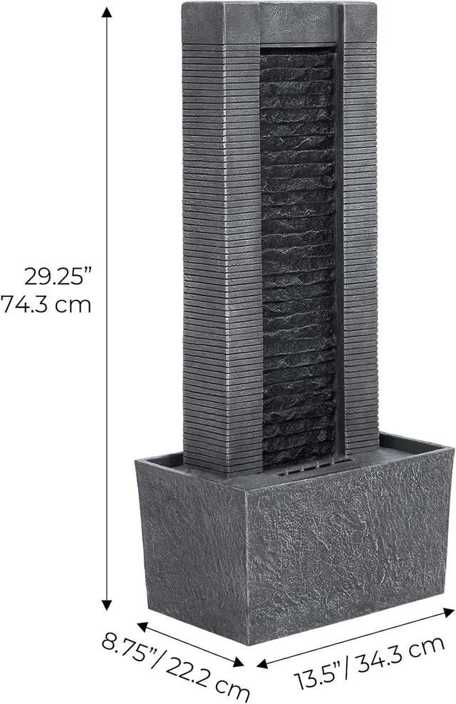 Alt view image 6 of 7 - Freestanding Stone-Look Outdoor Water Fountain