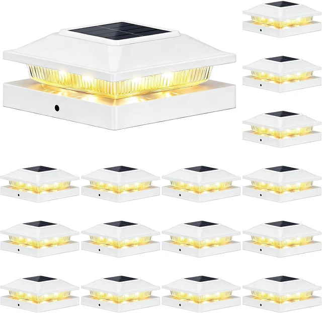 Main image of 16-Pack White Solar Post Cap Lights Outdoor for 4x4 Posts