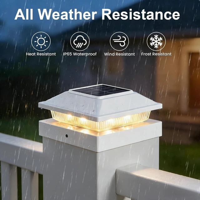 Alt view image 6 of 7 - 16-Pack White Solar Post Cap Lights Outdoor for 4x4 Posts