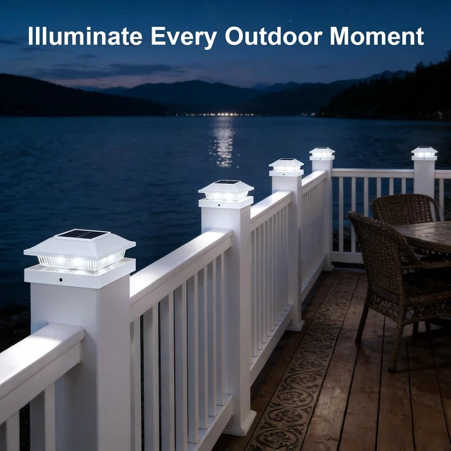 Alt view image 7 of 7 - 16-Pack White Solar Post Cap Lights Outdoor for 4x4 Posts