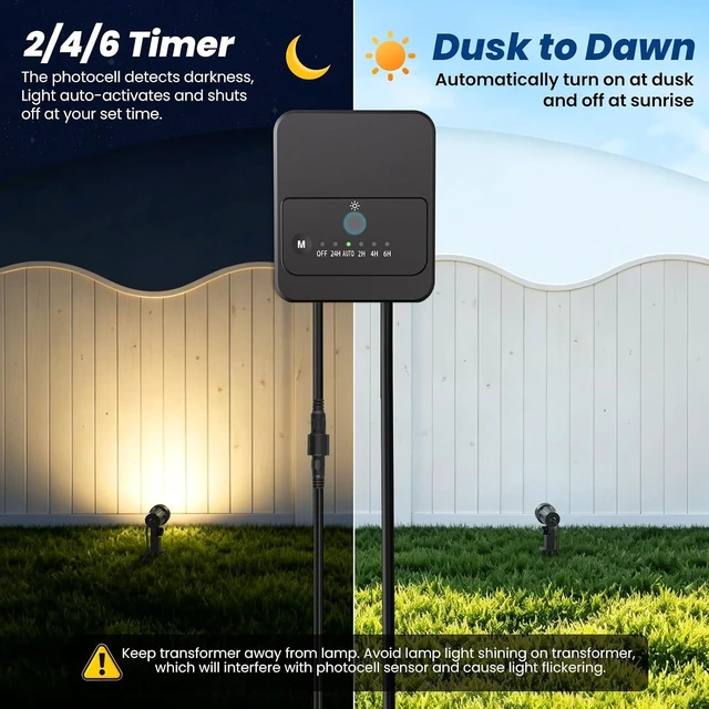 Alt view image 3 of 7 - 12-Pack Plug & Play 3W Warm White Low Voltage Landscape Light Kit