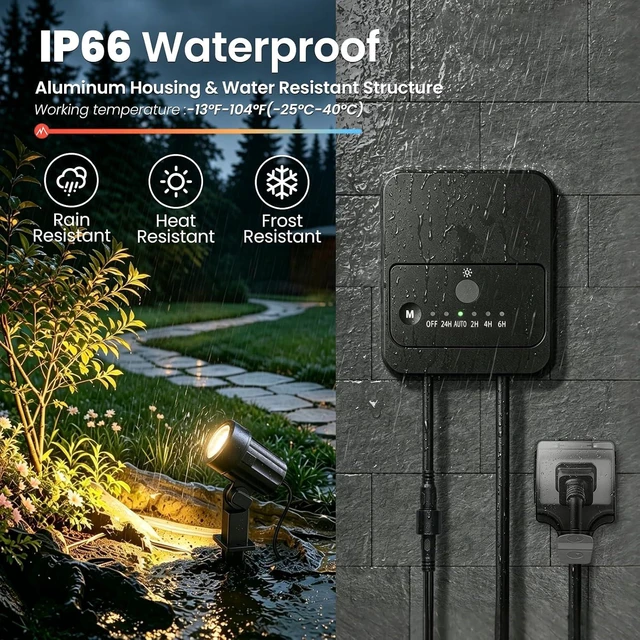 Alt view image 5 of 7 - 12-Pack Plug & Play 3W Warm White Low Voltage Landscape Light Kit