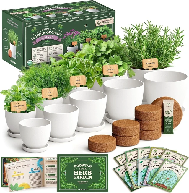 Main image of Non-GMO Organic Herb Seeds for Planting (Herb Garden Starter Kit)