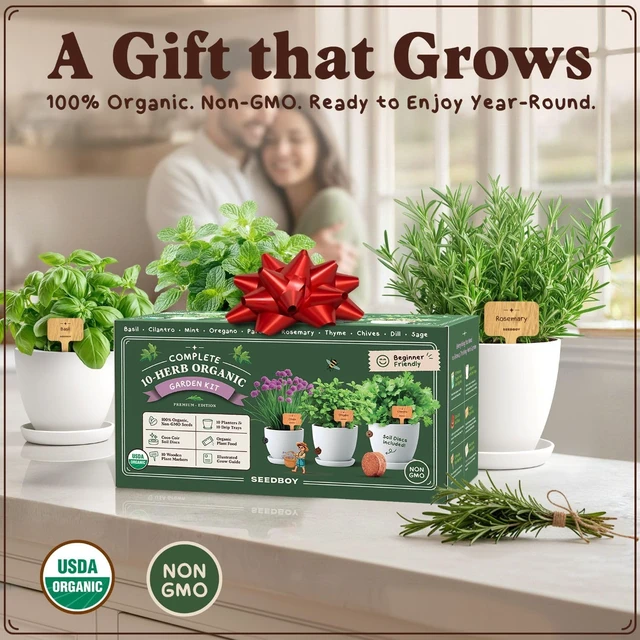 Alt view image 7 of 7 - Non-GMO Organic Herb Seeds for Planting (Herb Garden Starter Kit)