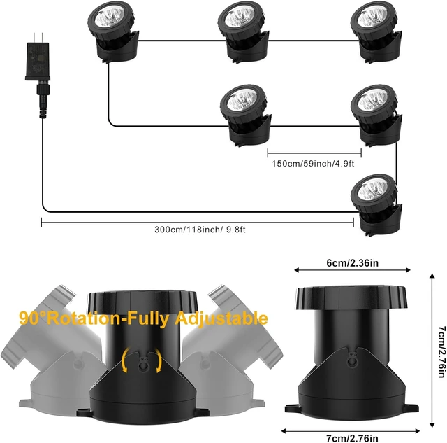 Alt view image 6 of 7 - RGB Underwater Pond Lights Super Bright Submersible LED Fountain Spotlights, Bluetooth APP Control, IP68 Waterproof for Fish Tank, Garden, Yard, Pool (Set of 6)