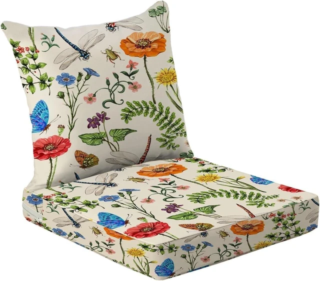Main image of 24x22 4" Thick Outdoor Patio Chair Cushions, Garden Flower
