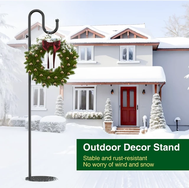 Alt view image 2 of 7 - 74" Shepherds Hook Stand for Hanging Bird Feeders, Plants & Wind Chimes