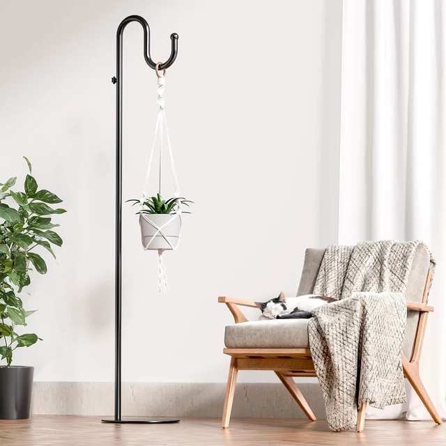 Alt view image 3 of 7 - 74" Shepherds Hook Stand for Hanging Bird Feeders, Plants & Wind Chimes