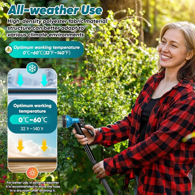 Alt view image 6 of 7 - 100FT Non-Expanding Lightweight Flexible Garden HoseBlack