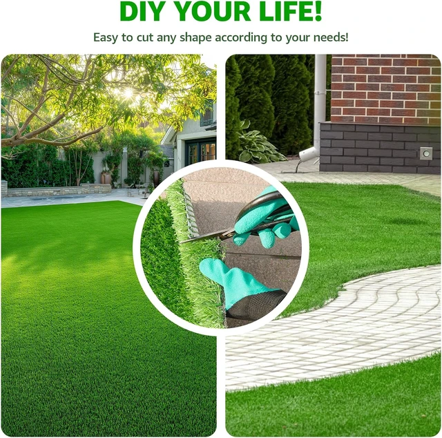 Alt view image 6 of 7 - 3.2x6.5ft Artificial Grass Turf Outdoor with Drainage Holes