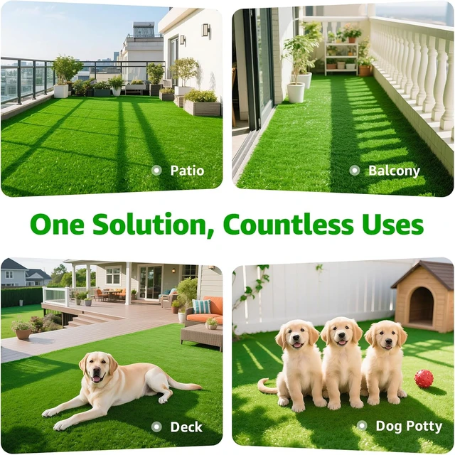 Alt view image 7 of 7 - 3.2x6.5ft Artificial Grass Turf Outdoor with Drainage Holes