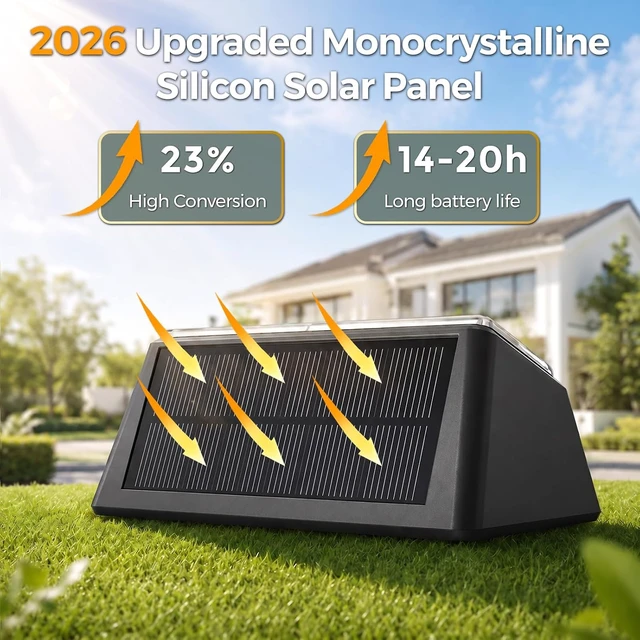 Alt view image 2 of 7 - 8 Pack 2-in-1 Solar Motion Sensor Wall Lights IP65 Waterproof with 36 LED Main Light + 2 LED 9-Color RGB Ambient Lighting for Patio, Yard, Fence, Garden