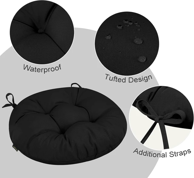 Alt view image 2 of 7 - Set of 4 Round Outdoor Bistro Chair Seat Cushions