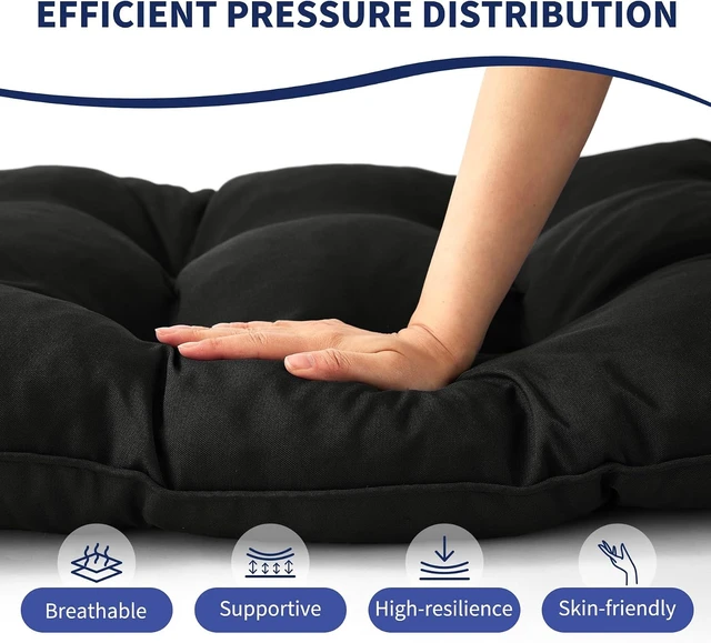 Alt view image 6 of 7 - 48x18x5 Inch Black Outdoor Bench Cushion