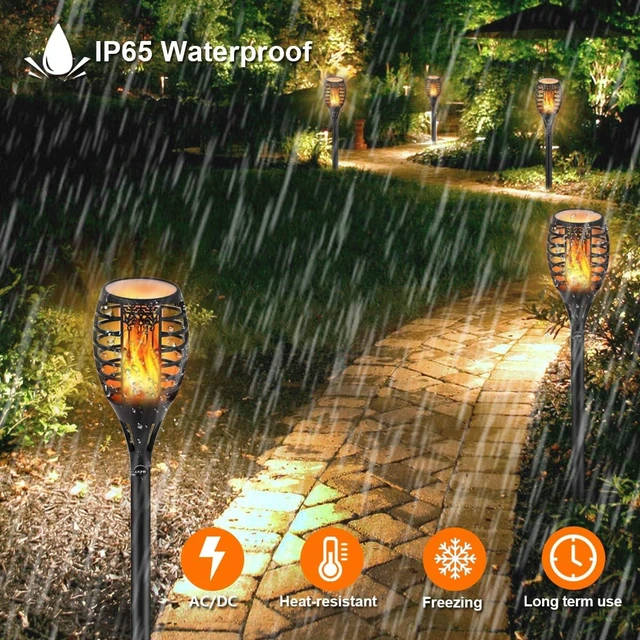 Alt view image 5 of 7 - 12V Low Voltage Torch Landscape Lights Wired Flickering Flame Pathway Torches with Connector, Waterproof for Christmas Yard Decor (8Pack)