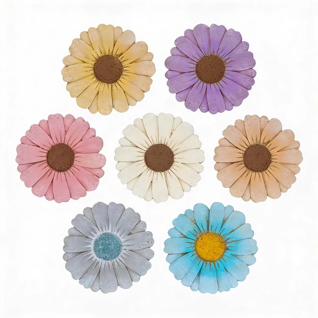 Alt view image 7 of 7 - 2 Pack 10 Inch Daisy Cement Stepping Stones Heavy Duty Non-Slip Garden Pathway for Yard, Patio, Lawn, Weather Resistant (Pink)