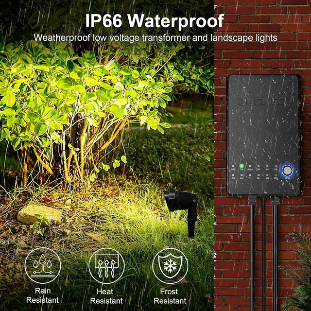 Alt view image 4 of 6 - All-in-One Low Voltage Landscape Lighting Kit 5W 3000K LED Spotlights with Transformer, 120FT Wire & Connectors, Waterproof for Yard, Garden, House, 12Pack
