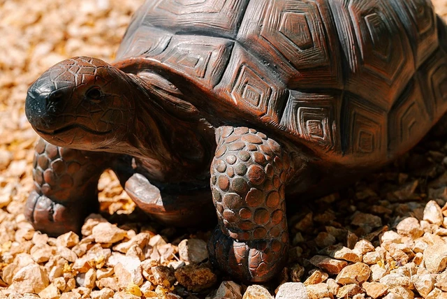 Alt view image 7 of 7 - 21.3" L Brown & Black Concrete/MgO Walking Turtle Statue, Indoor or Outdoor Garden Décor